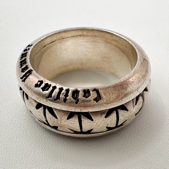 Cadillac Hammer Sterling Silver Ring 90s Grunge Biker Cross Spinner Size 11.75 - Picture 4 of 13